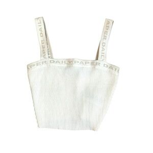 Daily‎ Paper Cream Ribbed Top Women’s Size Small Sleeveless